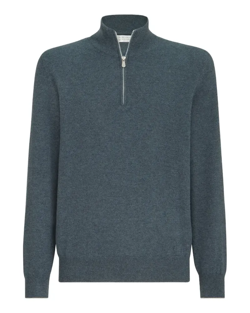 Brunello Cucinelli half-zip sweater - Blau Blau
