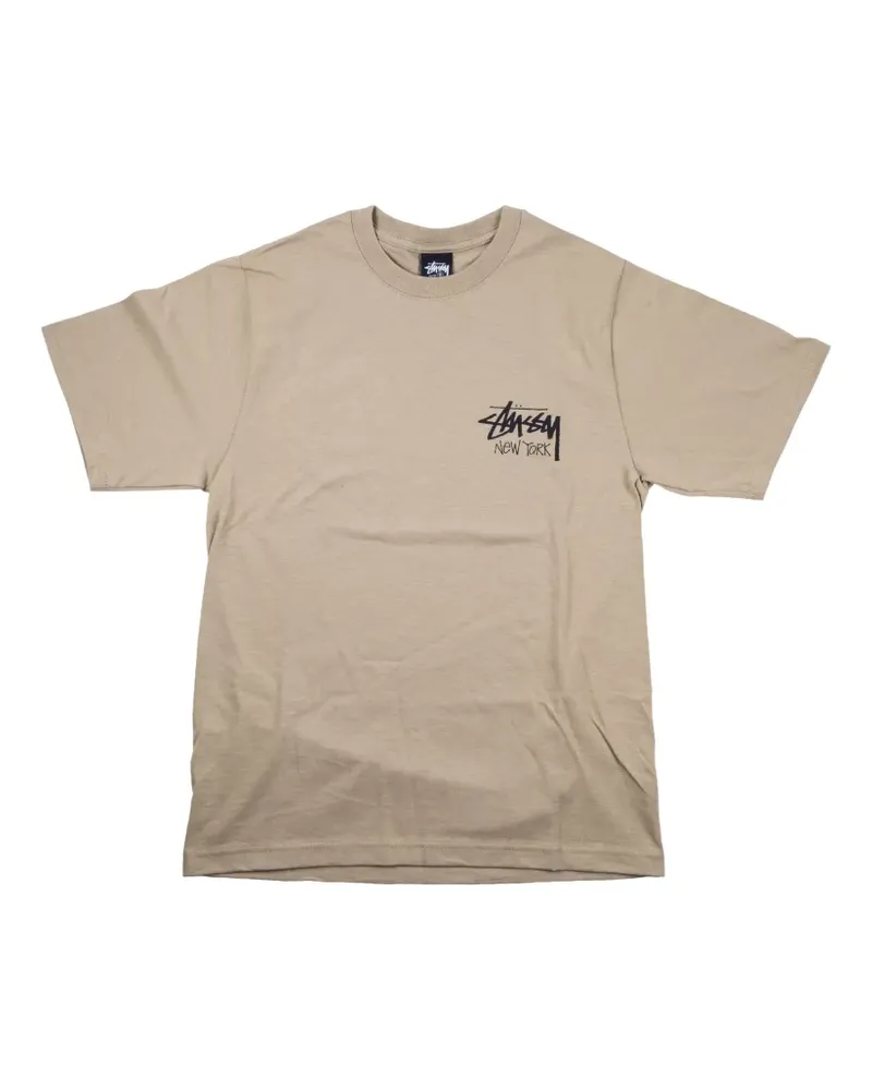 Stüssy T-Shirt mit Logo-Print - Nude Nude