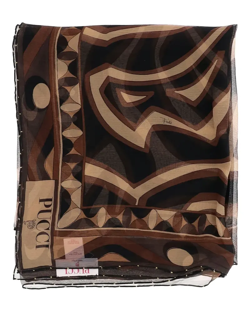Emilio Pucci geometric-print silk scarf - Braun Braun