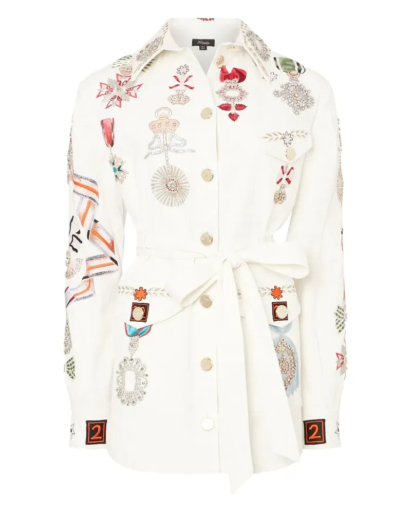 Temperley London Diamantine Hemdjacke - Weiß Weiß