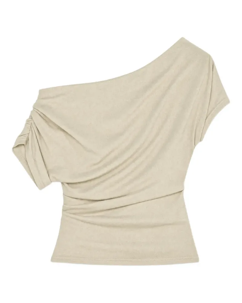 Reformation Drapiertes Iris One-Shoulder-Top - Nude Nude