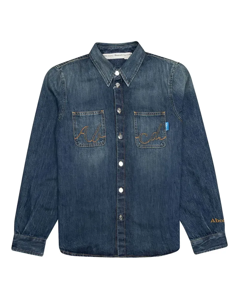 Abc. Jeanshemd mit bestickter Tasche - Blau Blau