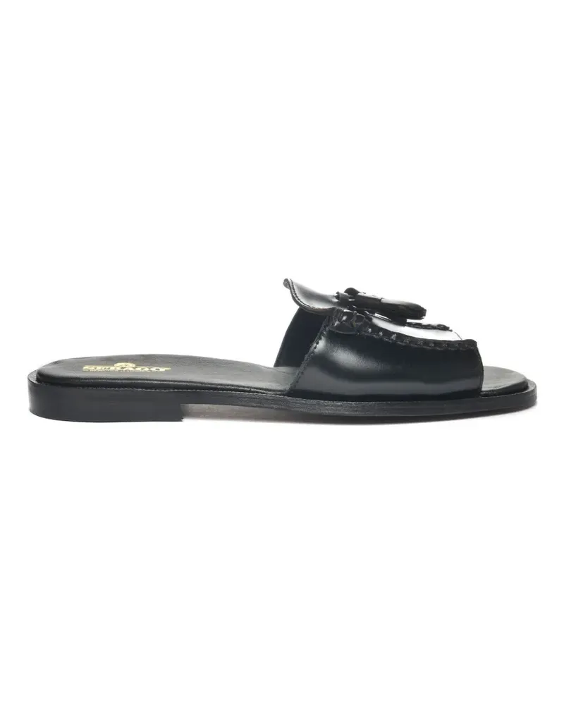 Sebago tassel-detail leather slides - Schwarz Schwarz