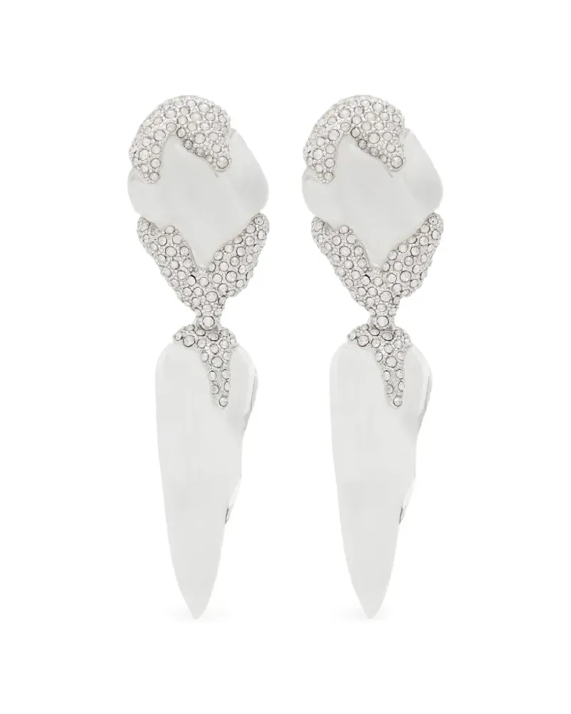 Alexis Bittar Lucite crystal-embellished sculptural earrings - Silber Silber
