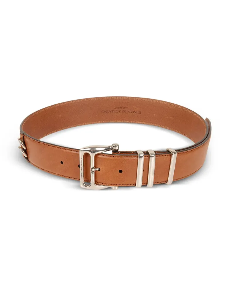 Ermanno Scervino triple-loop leather belt - Braun Braun