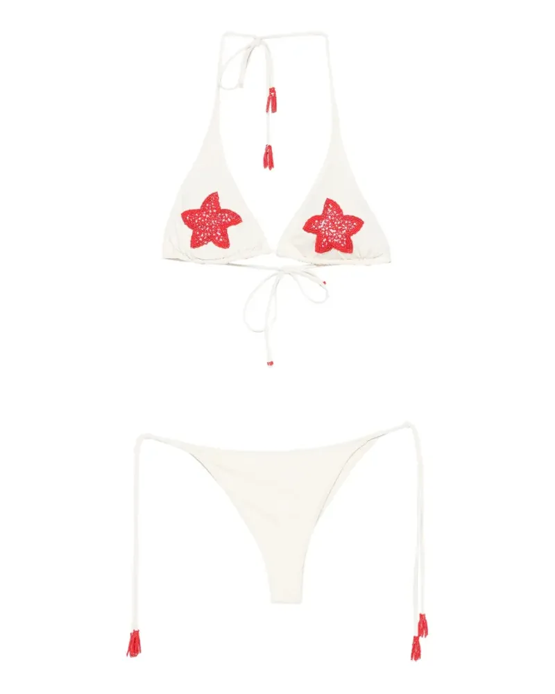 MC2 Saint Barth Bikini mit Perlen und Quaste - Nude Nude