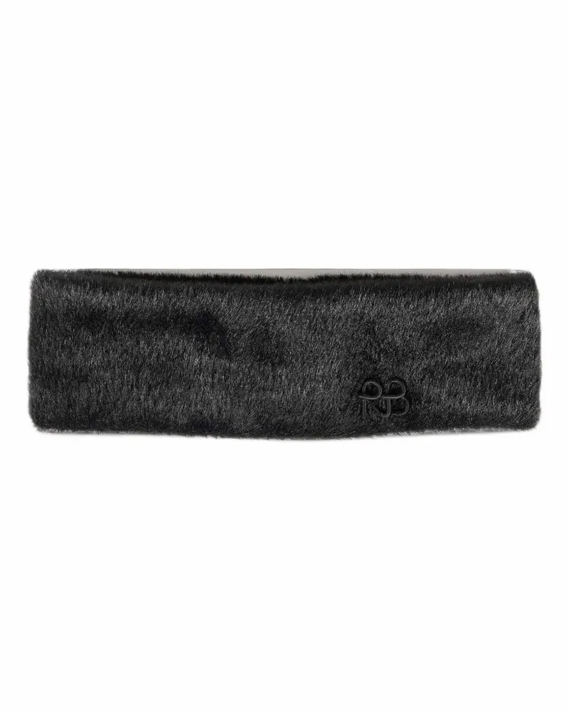 RUSLAN BAGINSKIY Fuzzy faux-fur headband - Schwarz Schwarz