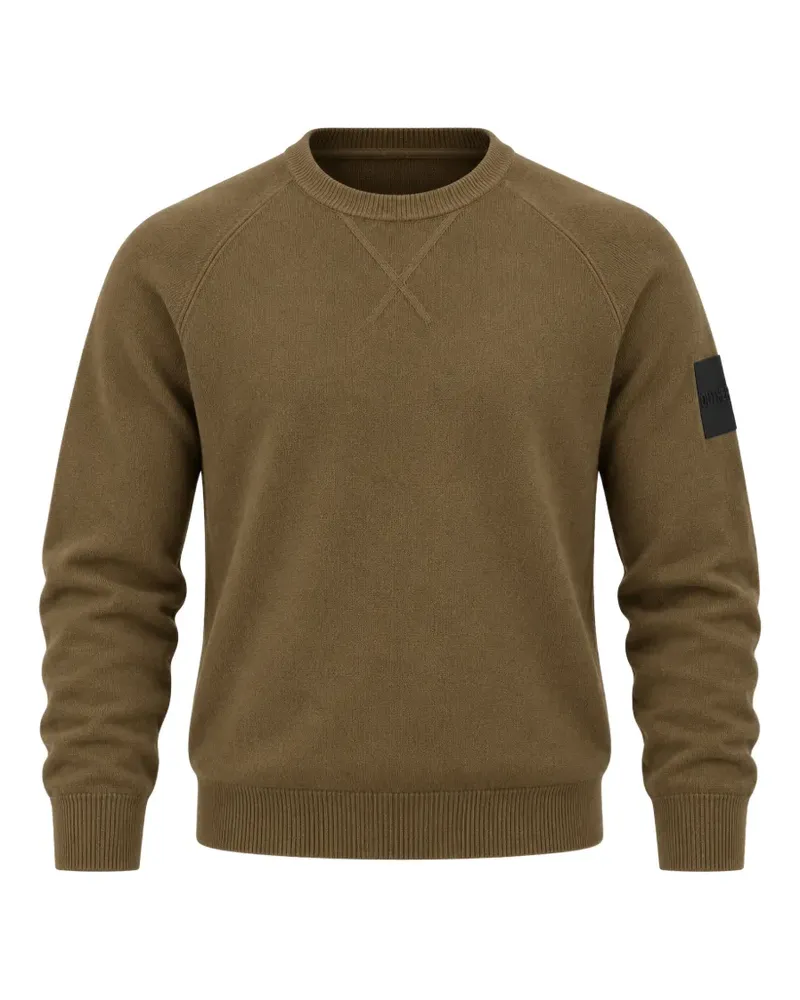 OUTHERE Pullover mit Raglanärmeln und Logo-Patch - Braun Braun