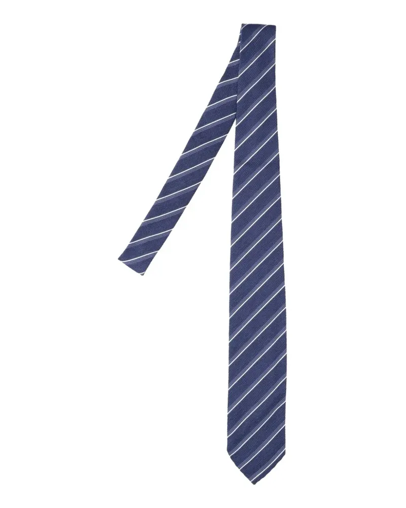 Cesare Attolini striped tie - Blau Blau