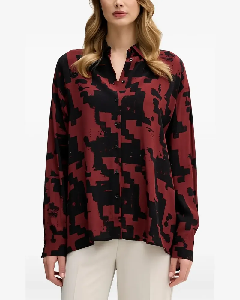 Sisley geometric-pattern shirt - Rot Rot