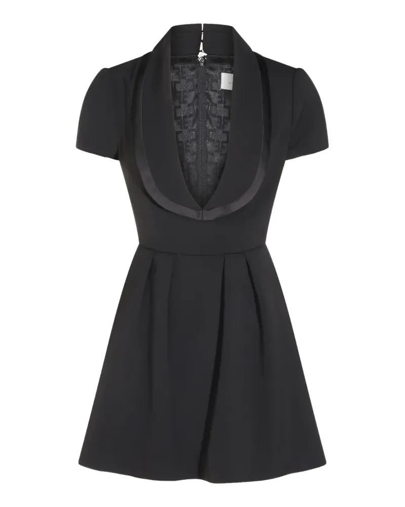 Elisabetta Franchi satin-trim mini pleated dress - Schwarz Schwarz