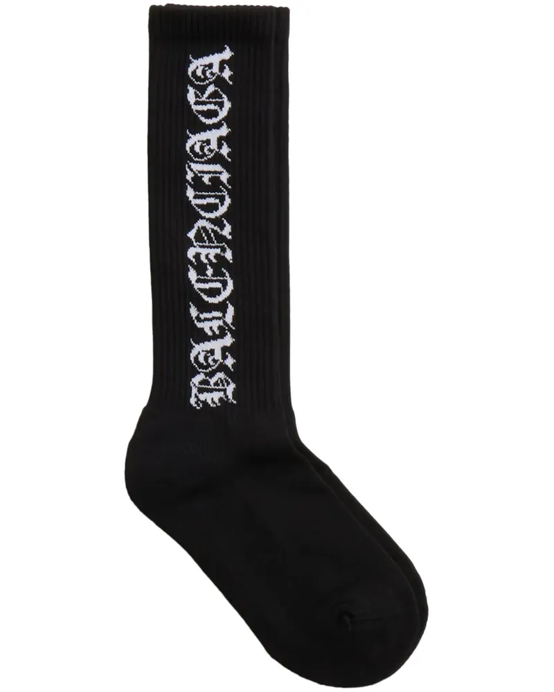 Balenciaga Socken mit Gothic-Logo - Schwarz Schwarz