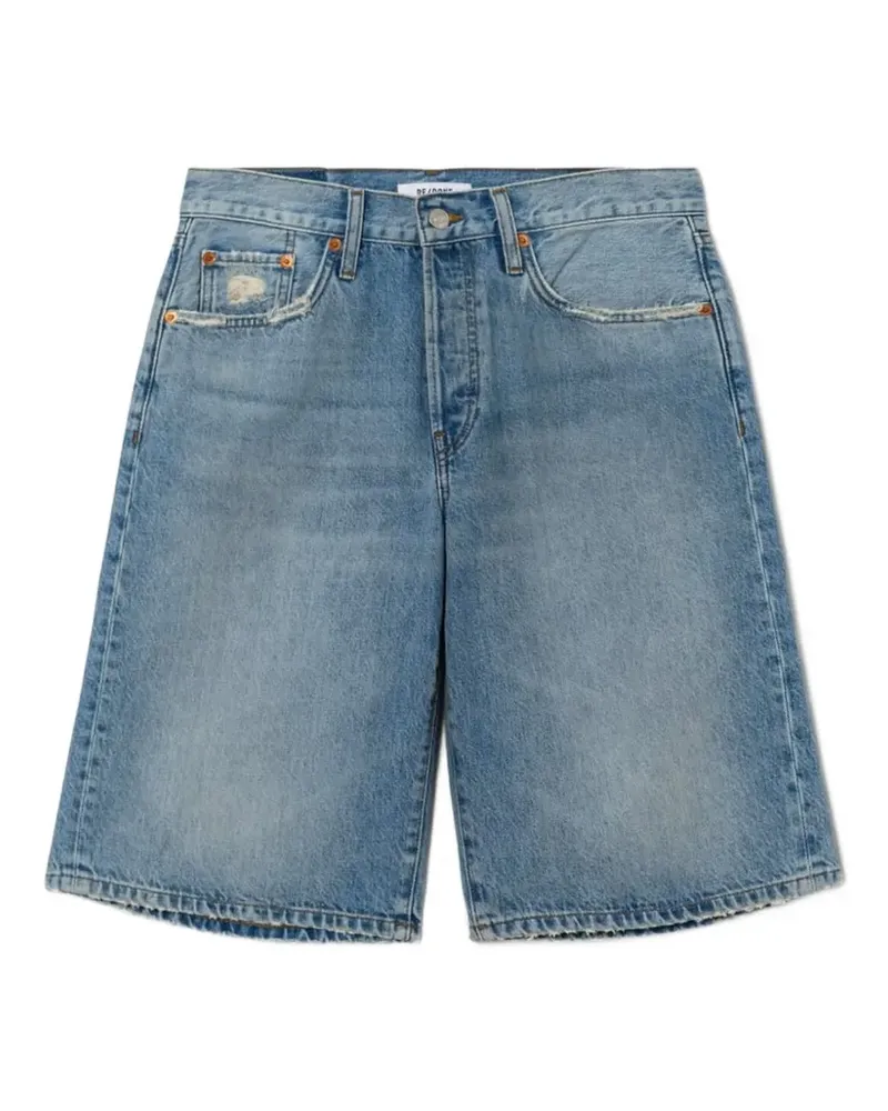 RE/DONE Skater Jeans-Shorts im Distressed-Look - Blau Blau
