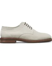 Brunello Cucinelli Derby-Schuhe mit Einsätzen aus Wildleder Nude