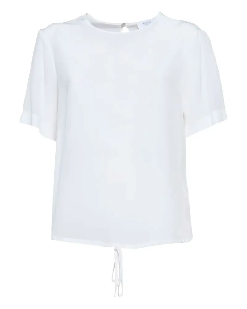 BARBA T-Shirt mit Kordelzug-Saum - Weiß Weiß