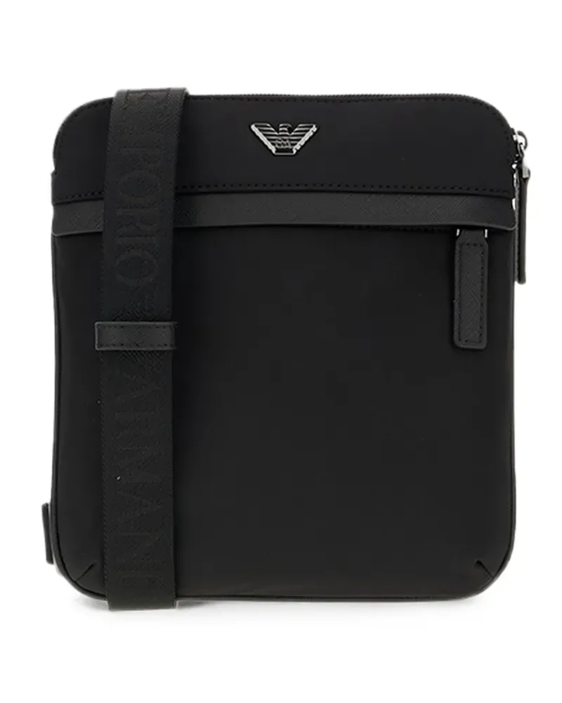 Emporio Armani Schultertasche mit Logo-Schild - Schwarz Schwarz