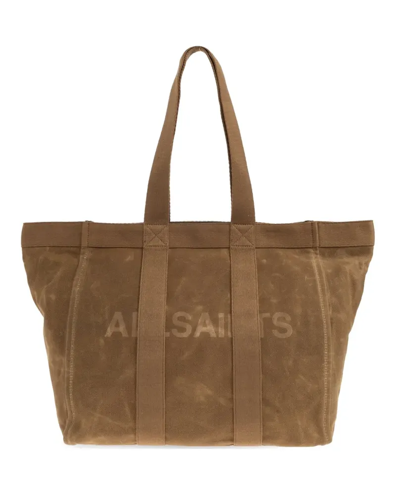 AllSaints Layo logo-print tote bag - Braun Braun