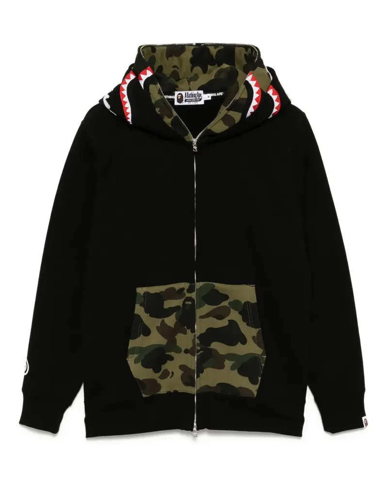 BAPE Kapuzenjacke mit Hai - Schwarz Schwarz