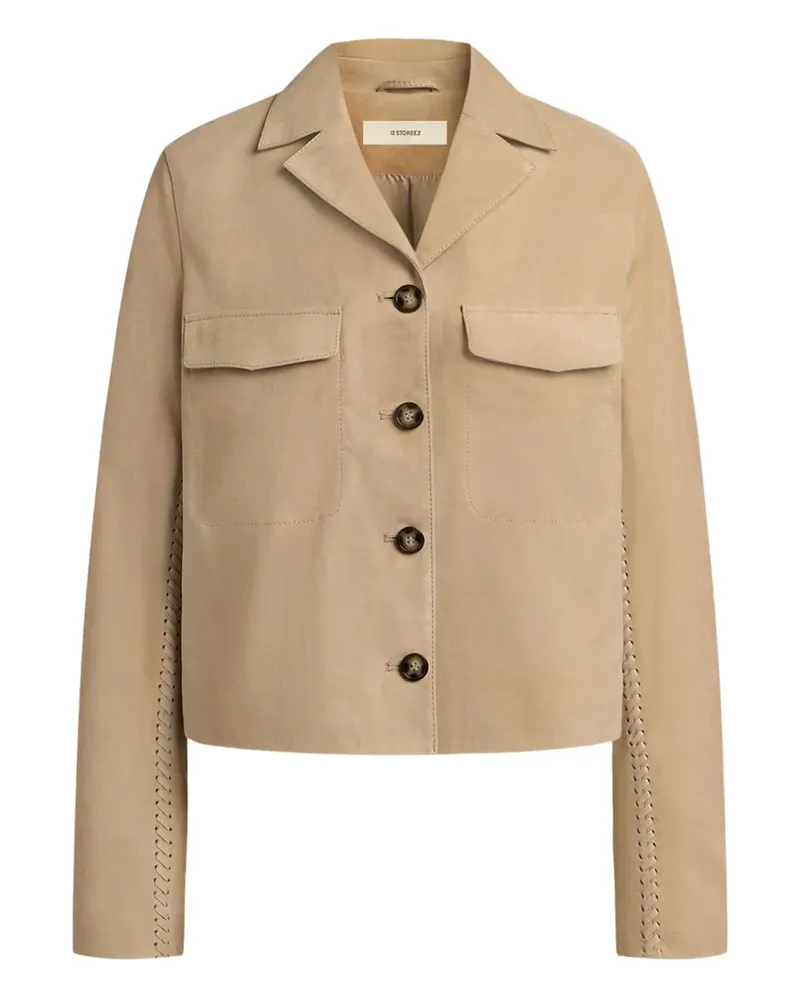 12 STOREEZ Wildlederjacke mit Schnürung - Nude Nude