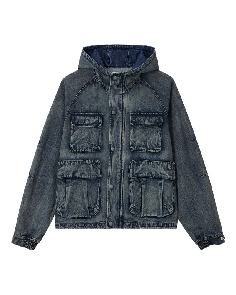 Izzue hooded denim jacket - Blau Blau