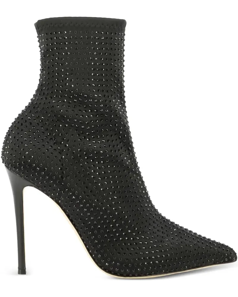 NINALILOU Spitze Stiefel mit Kristallen 105mm - NERO Nero