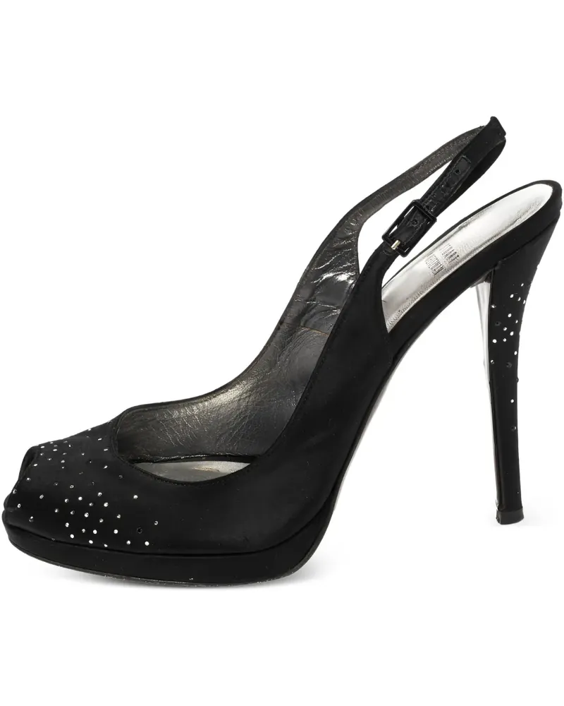Stuart Weitzman Pre-owned Peeptoe-Stiletto-Pumps 120mm - Schwarz Schwarz