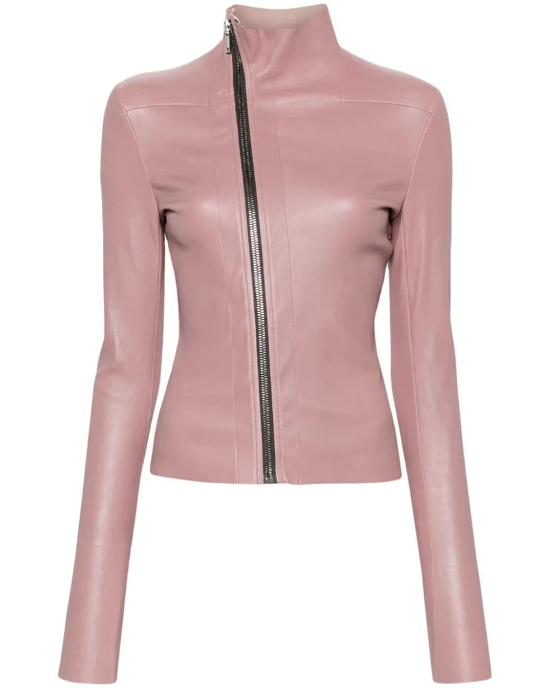 Rick Owens Asymmetrische Lederjacke Rosa