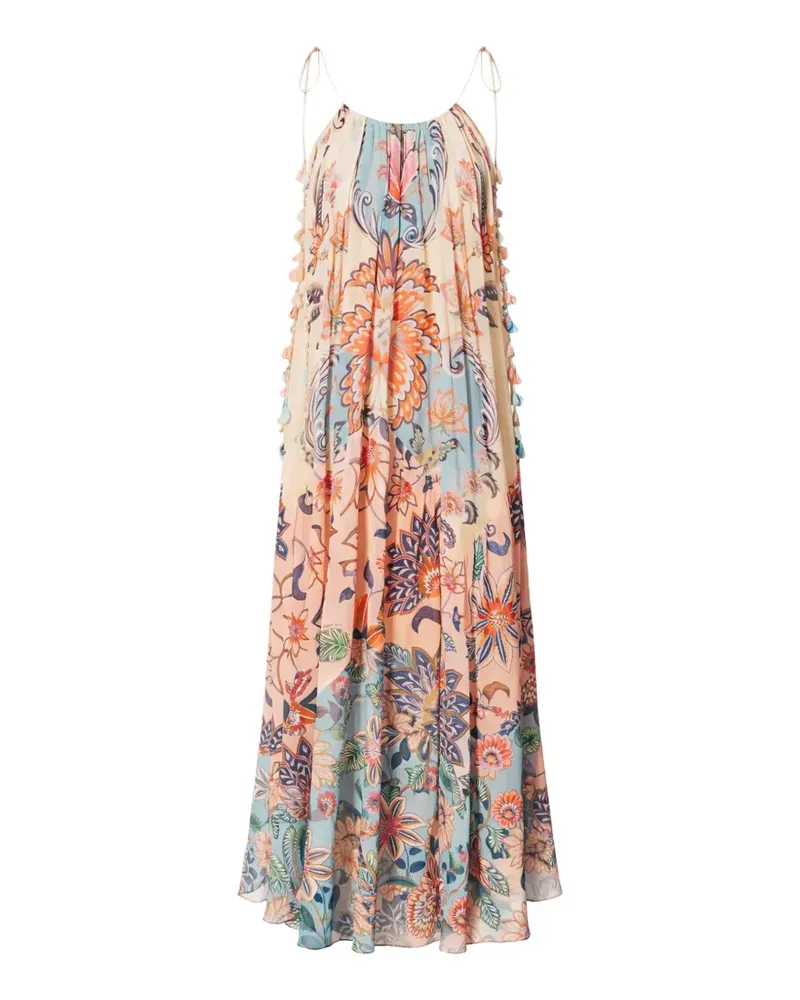FARM Rio Boho Delhi Maxikleid mit Blumen - Rosa Rosa