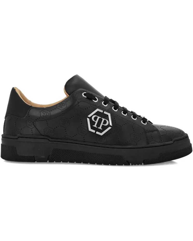 Philipp Plein Sneakers mit Monogramm-Schild - Schwarz Schwarz