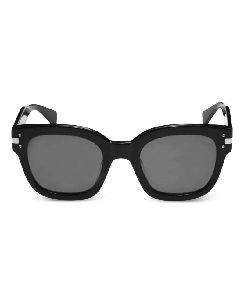 Amiri Eckige Sonnenbrille mit Logo - Schwarz Schwarz