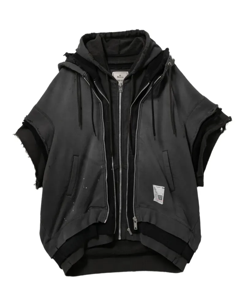 MIHARAYASUHIRO Hoodie im Layering-Look - Schwarz Schwarz