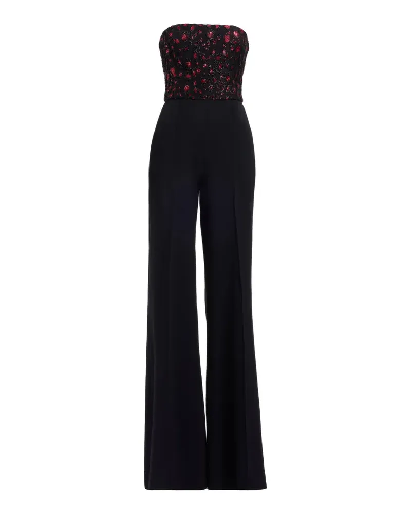 Elie Saab Schulterfreier Jumpsuit mit Pailletten - Schwarz Schwarz