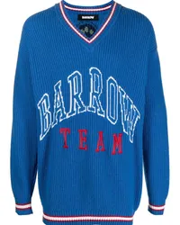 BARROW Intarsien-Pullover mit V-Ausschnitt Blau