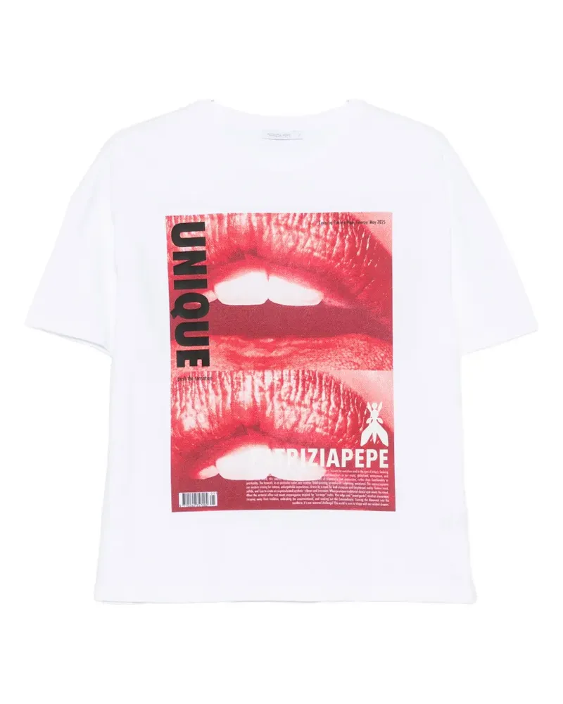 Patrizia Pepe T-Shirt mit grafischem Print - Weiß Weiß