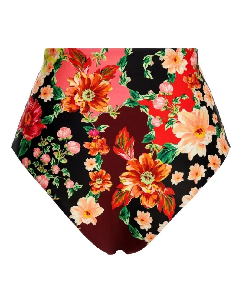AGUA BENDITA Alicia high-waist floral bikini bottom - Orange Orange