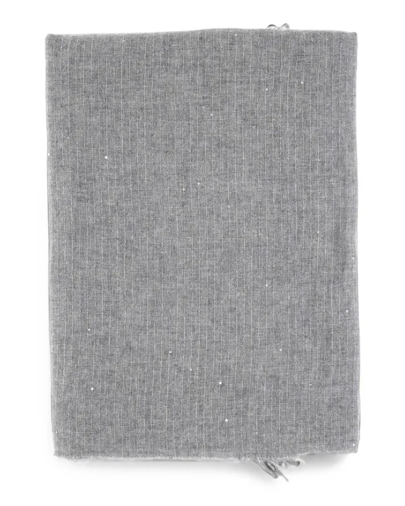 Gran Sasso sequin-embellished frayed scarf - Grau Grau