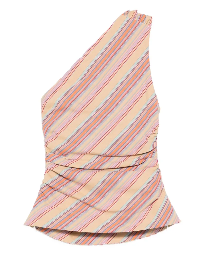 Faithfull The Brand Aurora striped one-shoulder blouse - Nude Nude