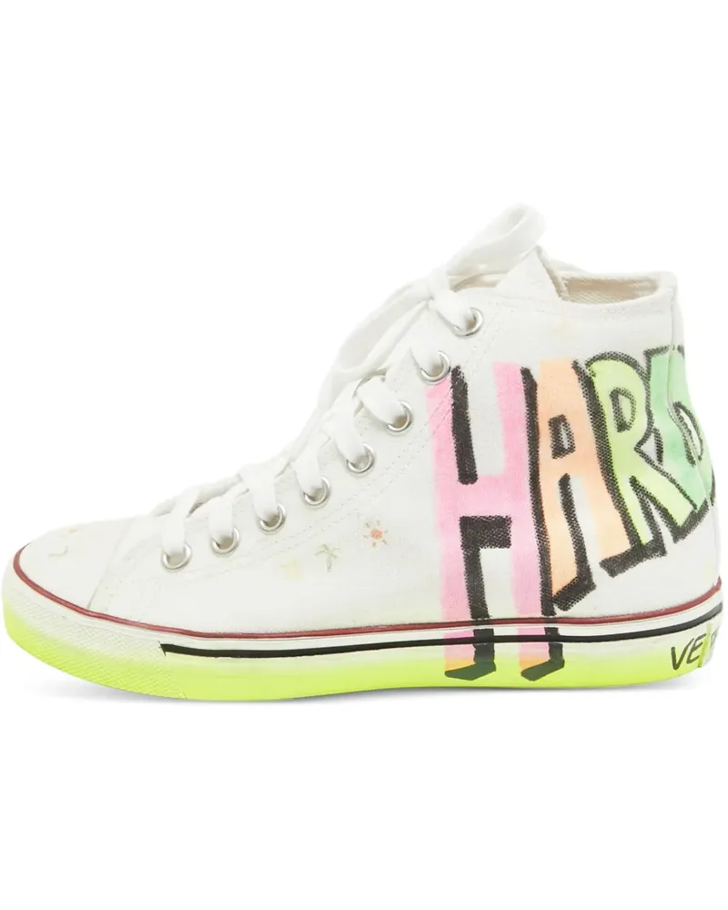 VETEMENTS High-Top-Sneakers mit Graffiti-Print - Weiß Weiß