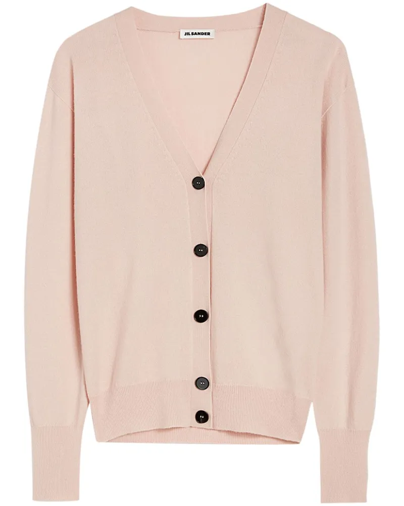 Jil Sander Kaschmircardigan mit V-Ausschnitt - Rosa Rosa