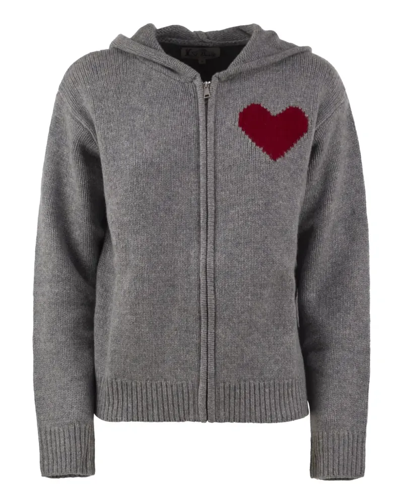 MC2 Saint Barth Kyla Cardigan mit Herzmotiv - Grau Grau