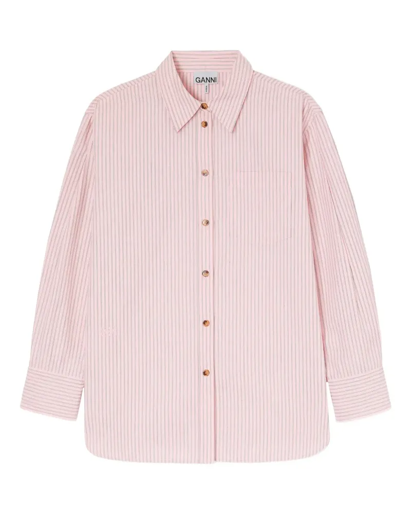 Ganni Hemd mit gestreifter Tasche - Rosa Rosa