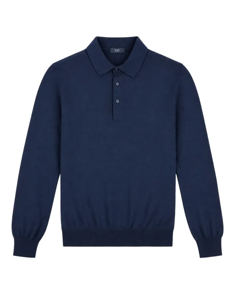Fay Langärmeliger Pullover - Blau Blau