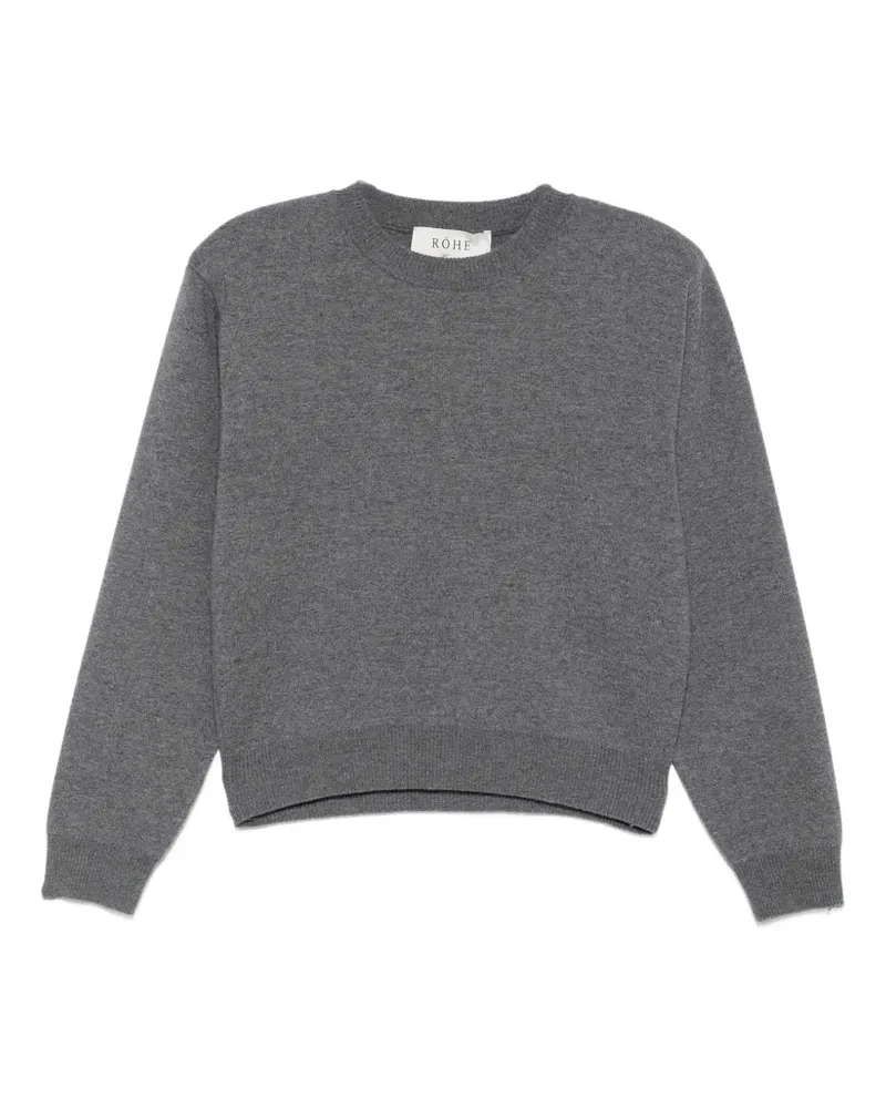 Róhe Pullover mit geripptem Besatz - Grau Grau
