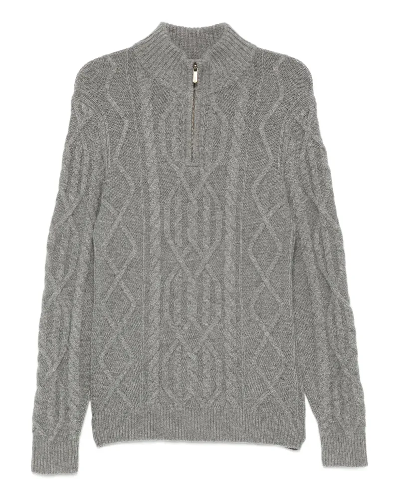 Eric Bompard Pullover mit Zopfmuster - Grau Grau