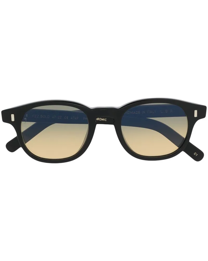 L.G.R. Sonnenbrille mit rundem Gestell - Schwarz Schwarz