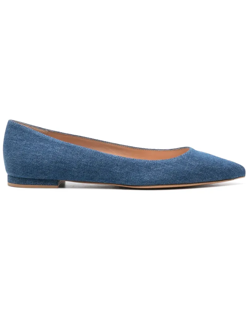 Gianvito Rossi Jeans-Ballerinas mit spitzer Kappe - Blau Blau