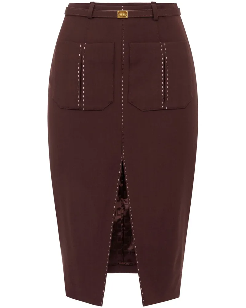 Elisabetta Franchi Rock aus Wolle - Braun Braun