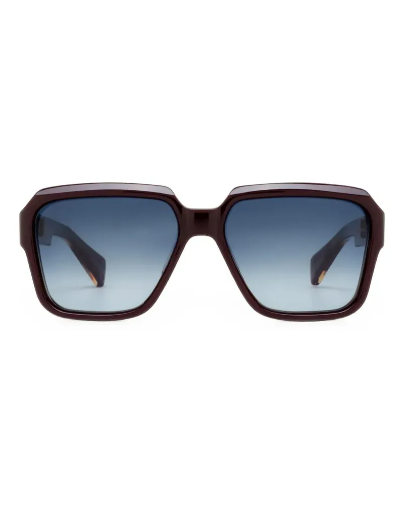 Jacques Marie Mage Eckige Alfred Sonnenbrille - Braun Braun