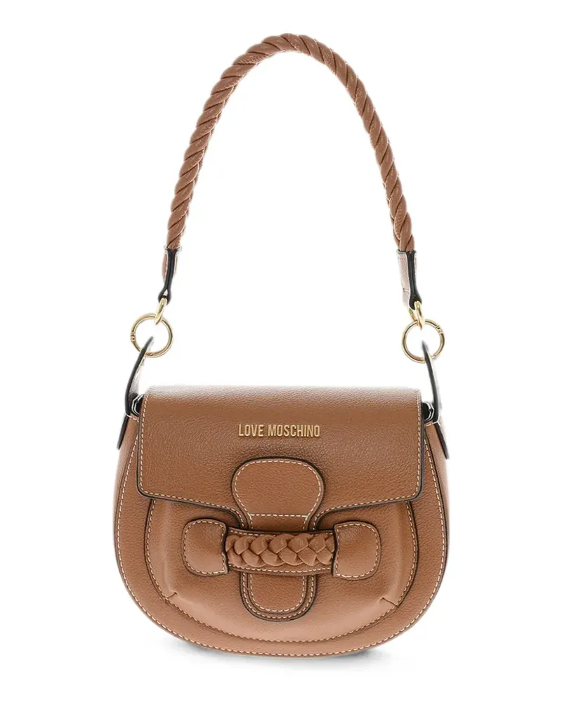 Moschino logo-appliqué shoulder bag - Braun Braun