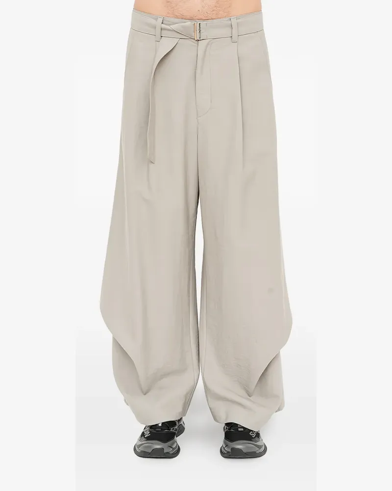 SONGZIO bias-drape palazzo pants - Nude Nude